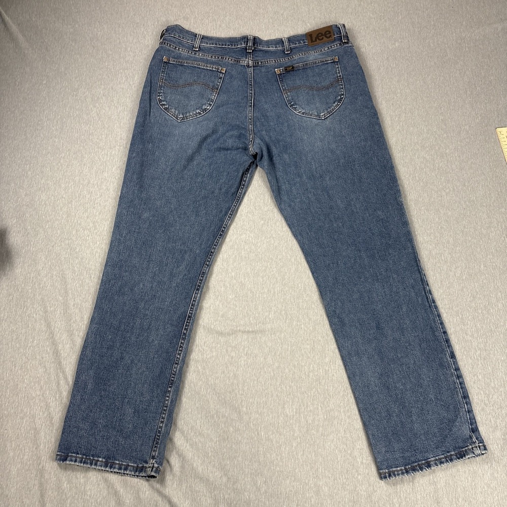 Lee Men Relaxed Fit Straight Leg Blue Denim Jeans Size 41x30.5 - Picture 11 of 12